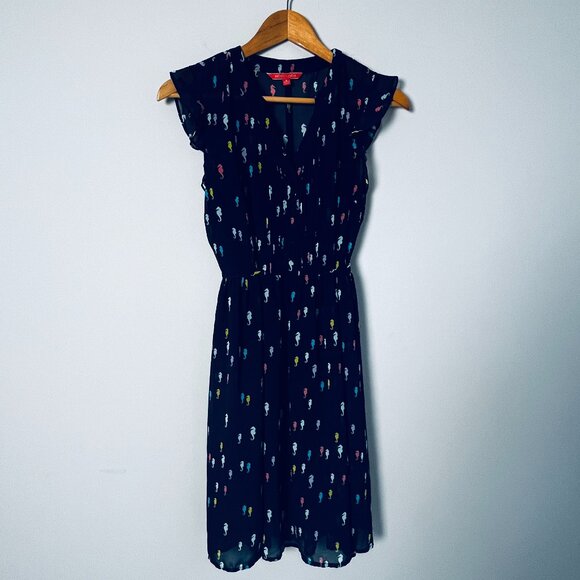 Modcloth Navy Seahorse Print Dress Small - Picture 1 of 2
